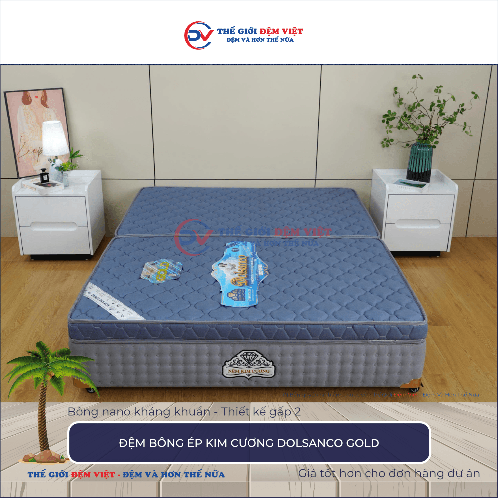 Đệm bông ép Kim Cương Dolsanco Gold