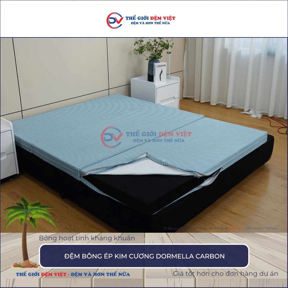Đệm bông ép Kim Cương Dormella Carbon