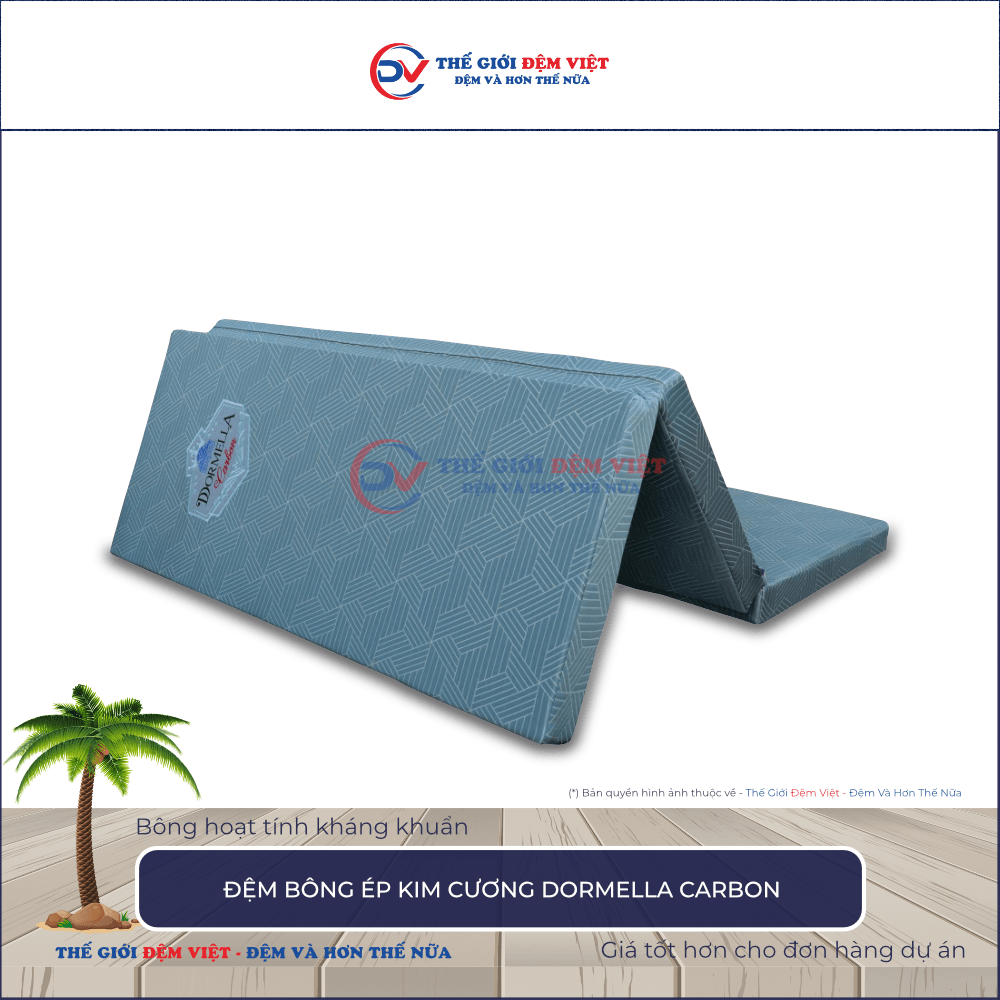 Đệm bông ép Kim Cương Dormella Carbon