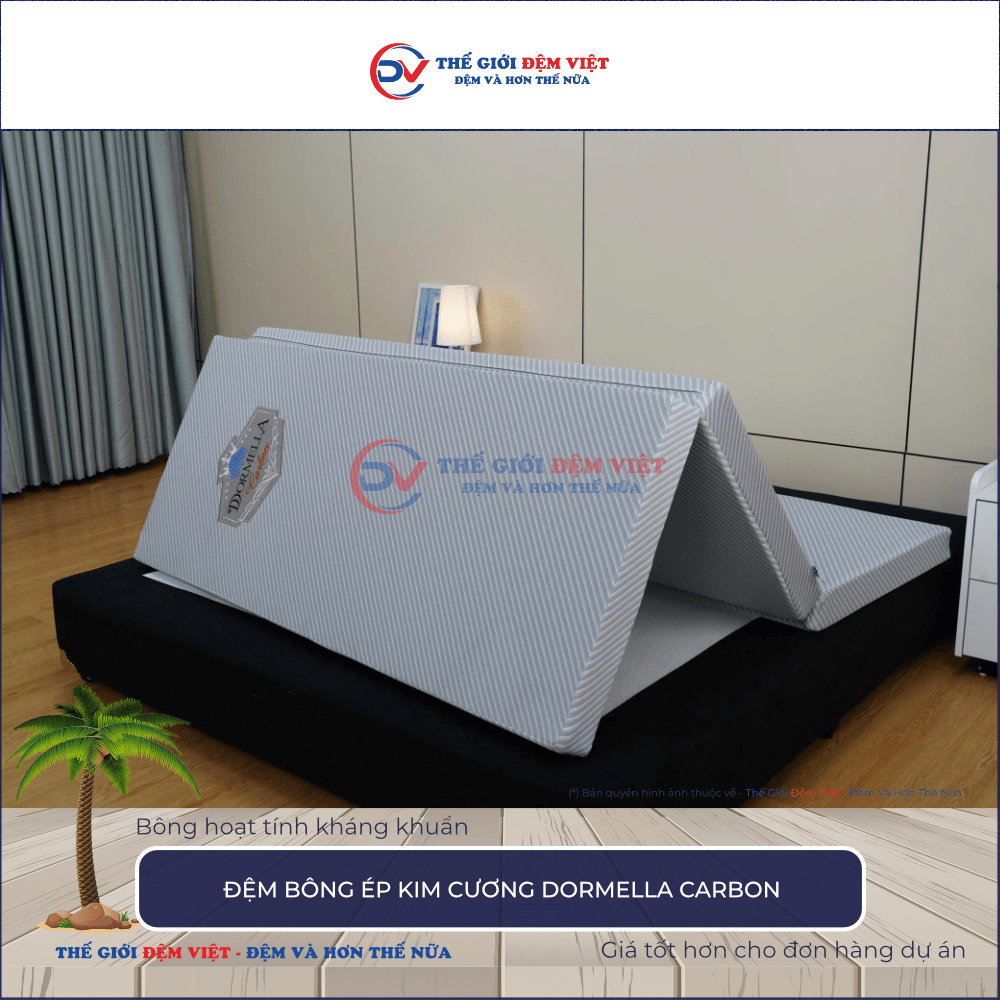 Đệm bông ép Kim Cương Dormella Carbon