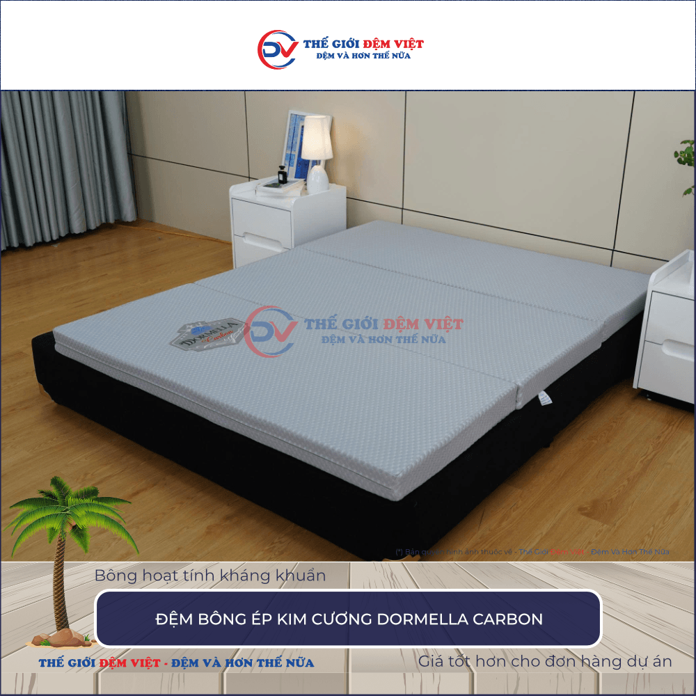 Đệm bông ép Kim Cương Dormella Carbon