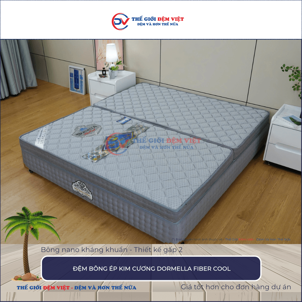 Đệm bông ép Kim Cương Dormella Fiber Cool