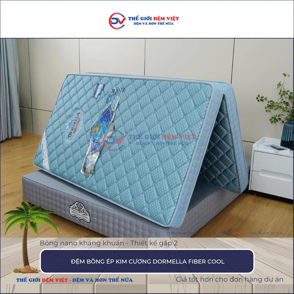 Đệm bông ép Kim Cương Dormella Fiber Cool