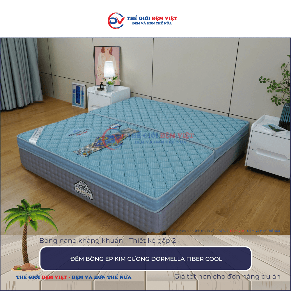 Đệm bông ép Kim Cương Dormella Fiber Cool