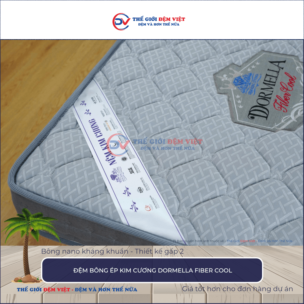 Đệm bông ép Kim Cương Dormella Fiber Cool