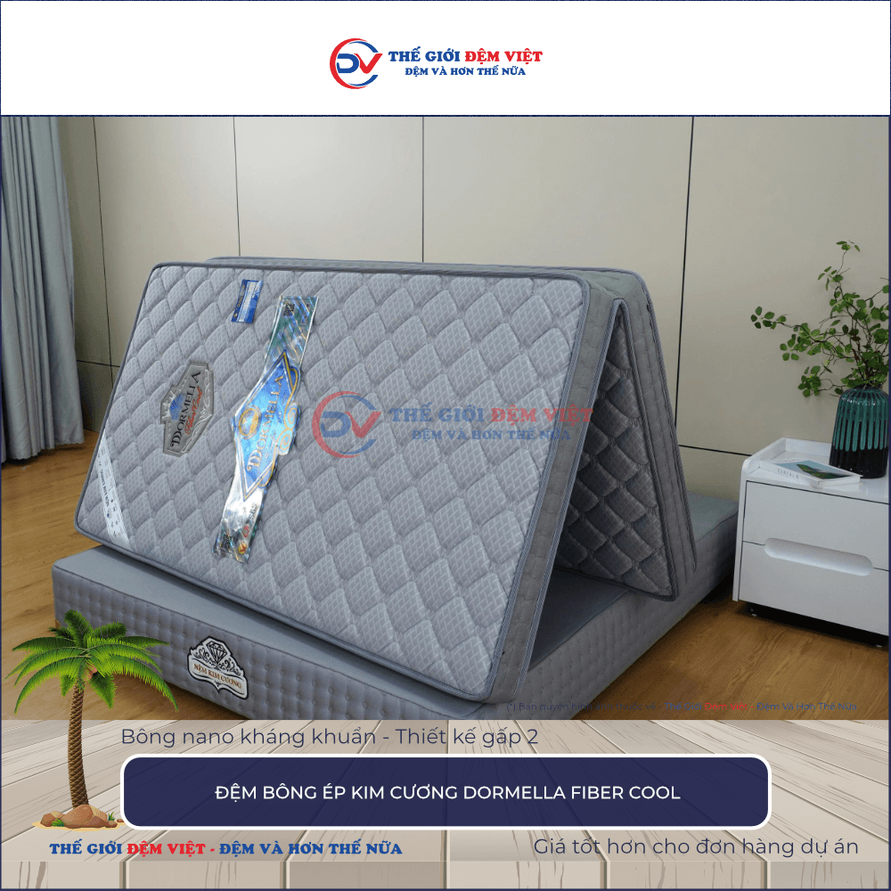 Đệm bông ép Kim Cương Dormella Fiber Cool