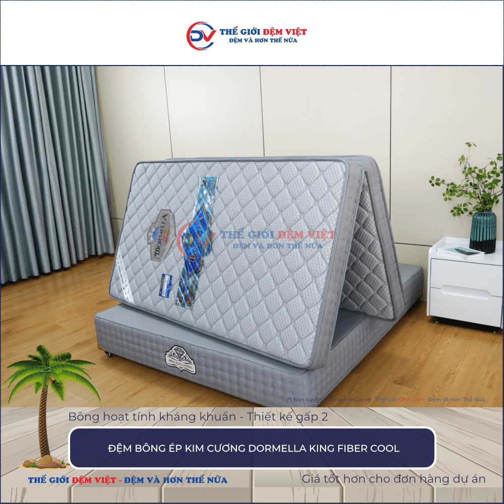 Đệm bông ép Kim Cương Dormella King Fiber Cool