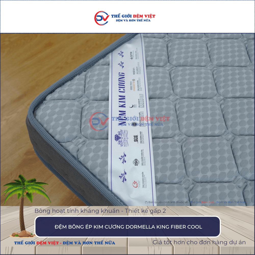 Đệm bông ép Kim Cương Dormella King Fiber Cool