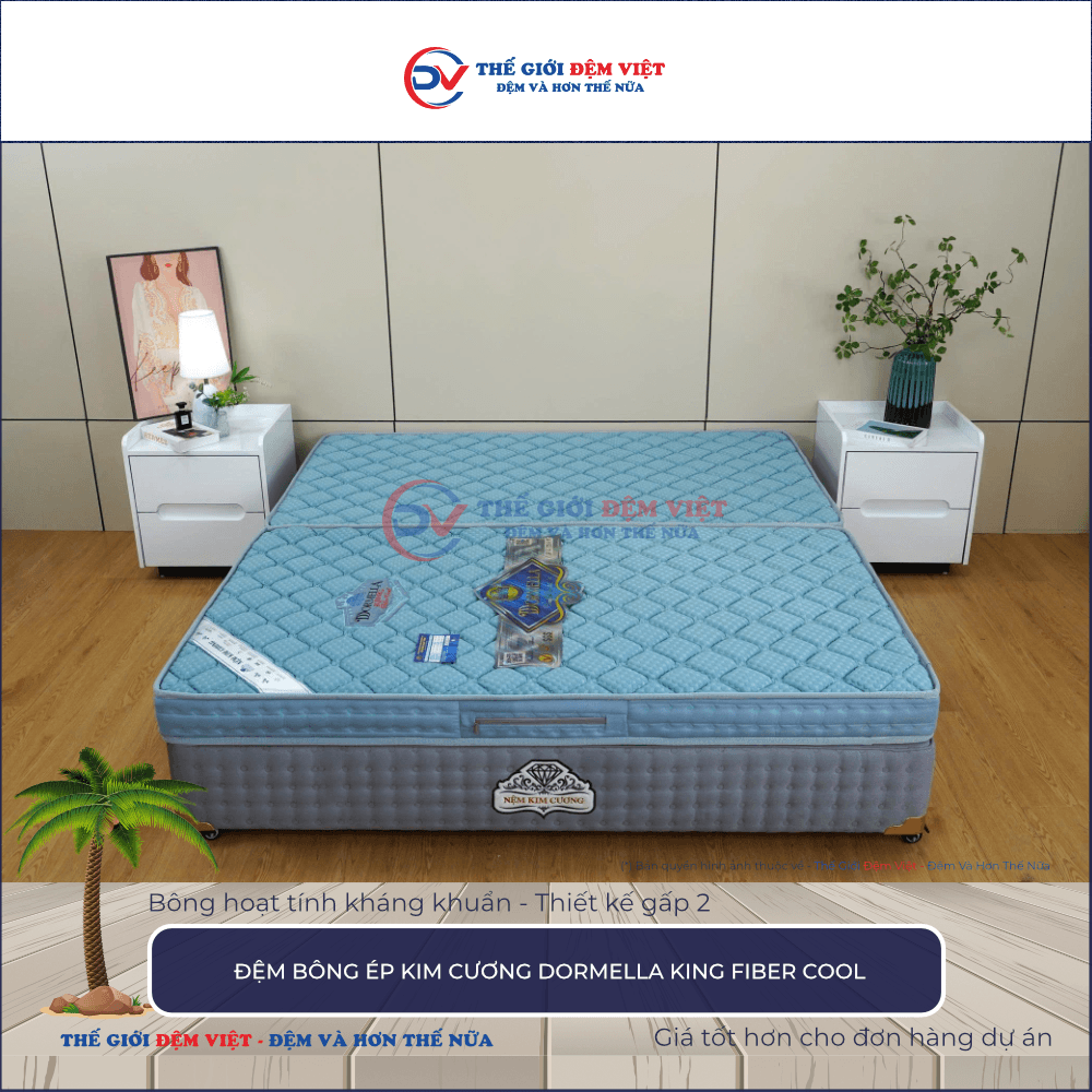 Đệm bông ép Kim Cương Dormella King Fiber Cool