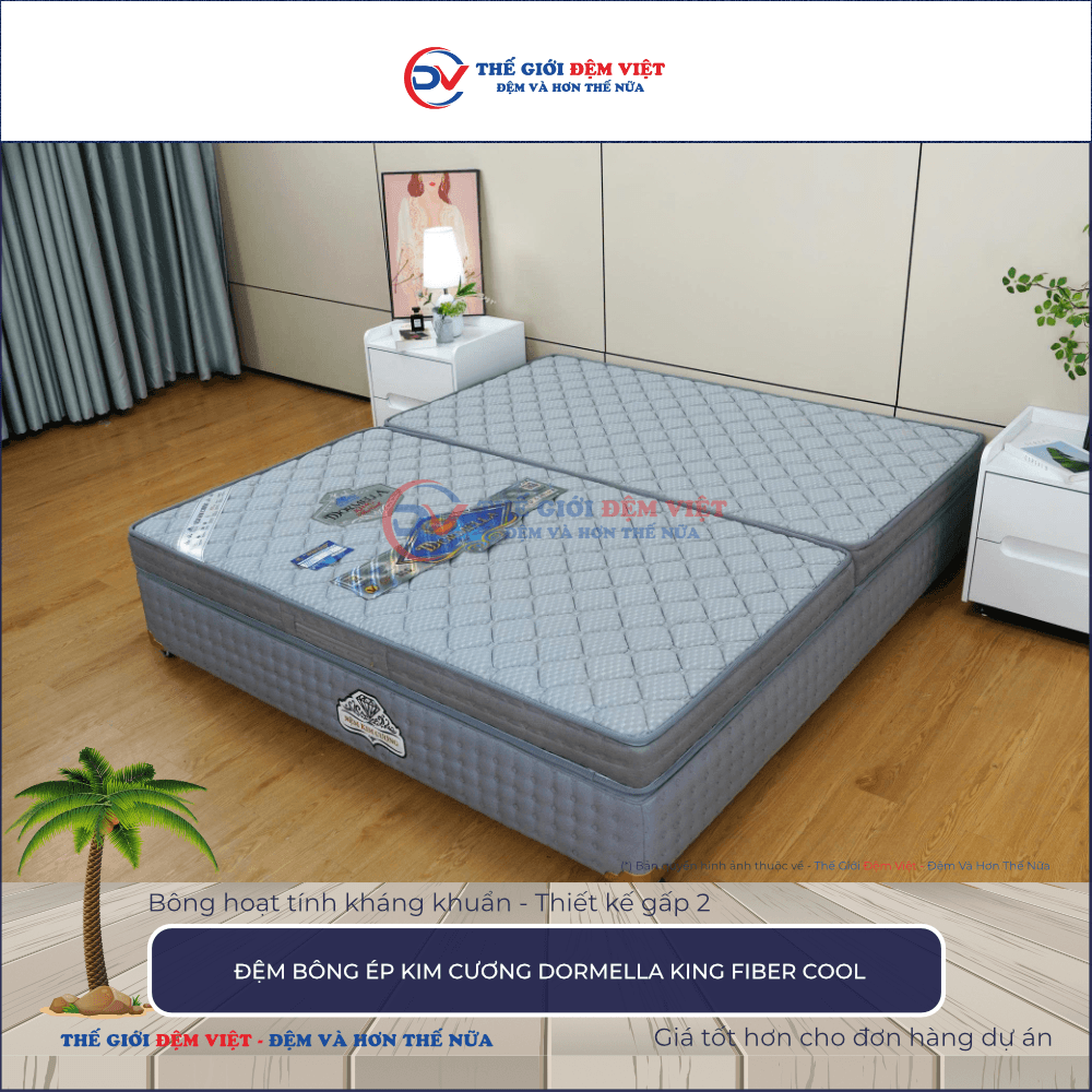 Đệm bông ép Kim Cương Dormella King Fiber Cool