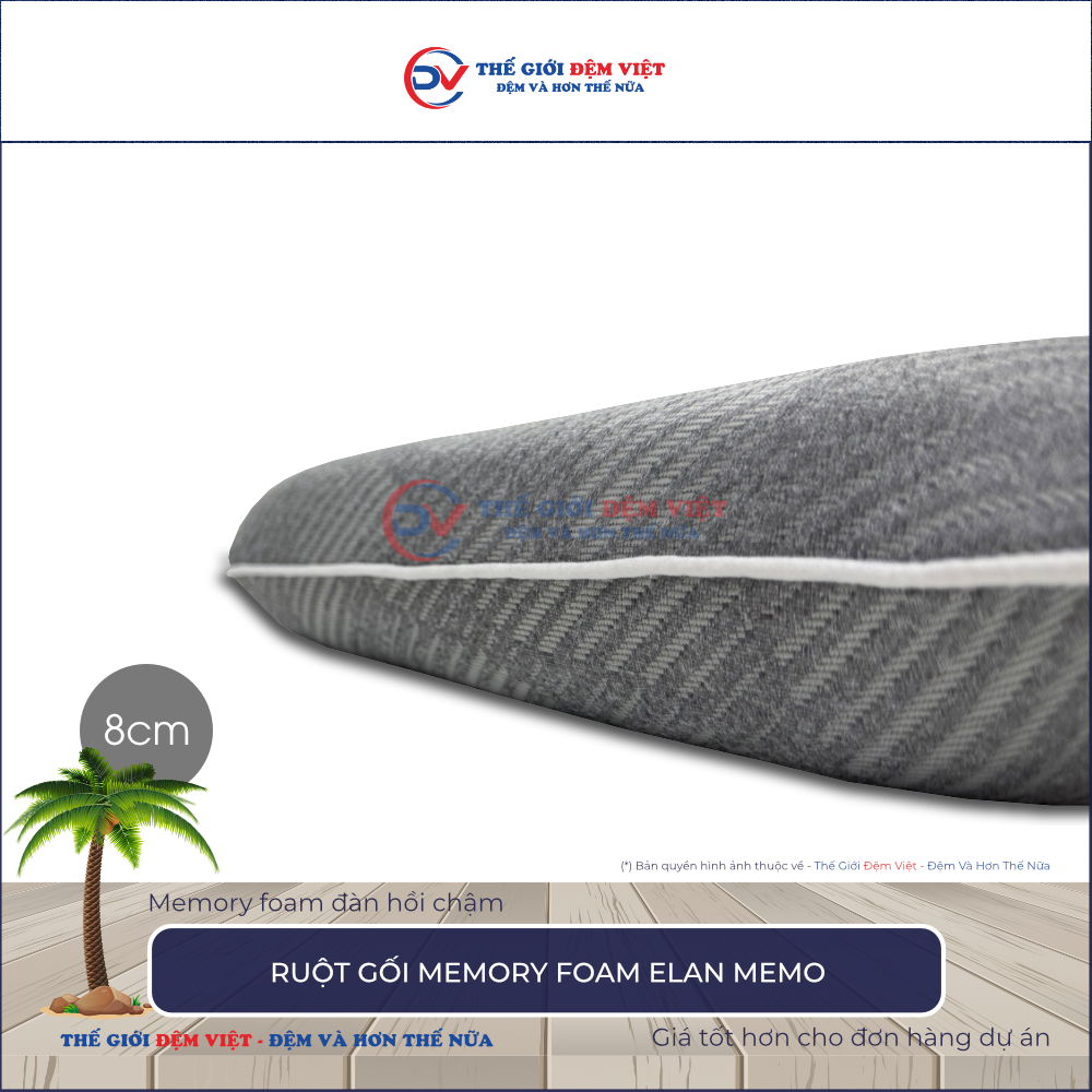Ruột gối Memory foam Elan Memo