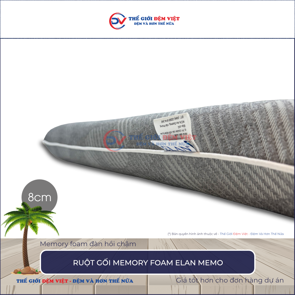 Ruột gối Memory foam Elan Memo