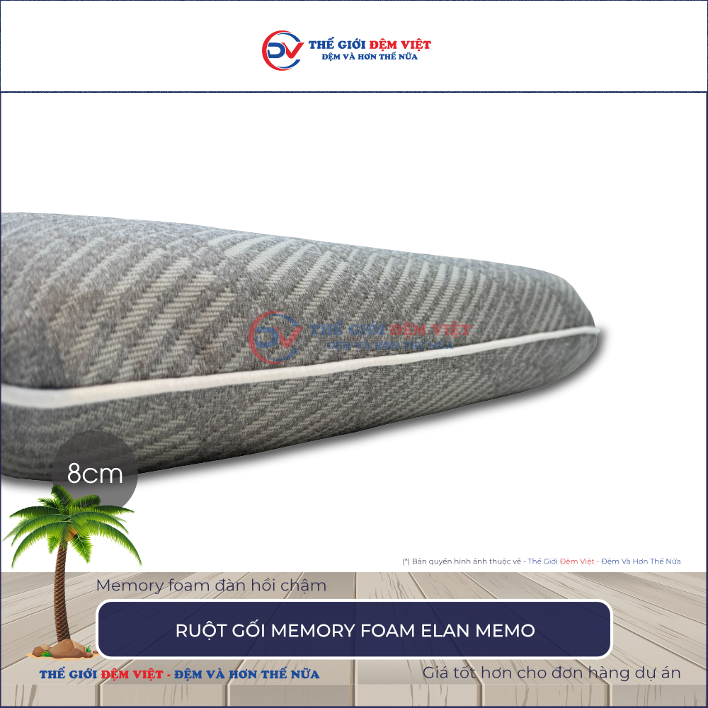 Ruột gối Memory foam Elan Memo
