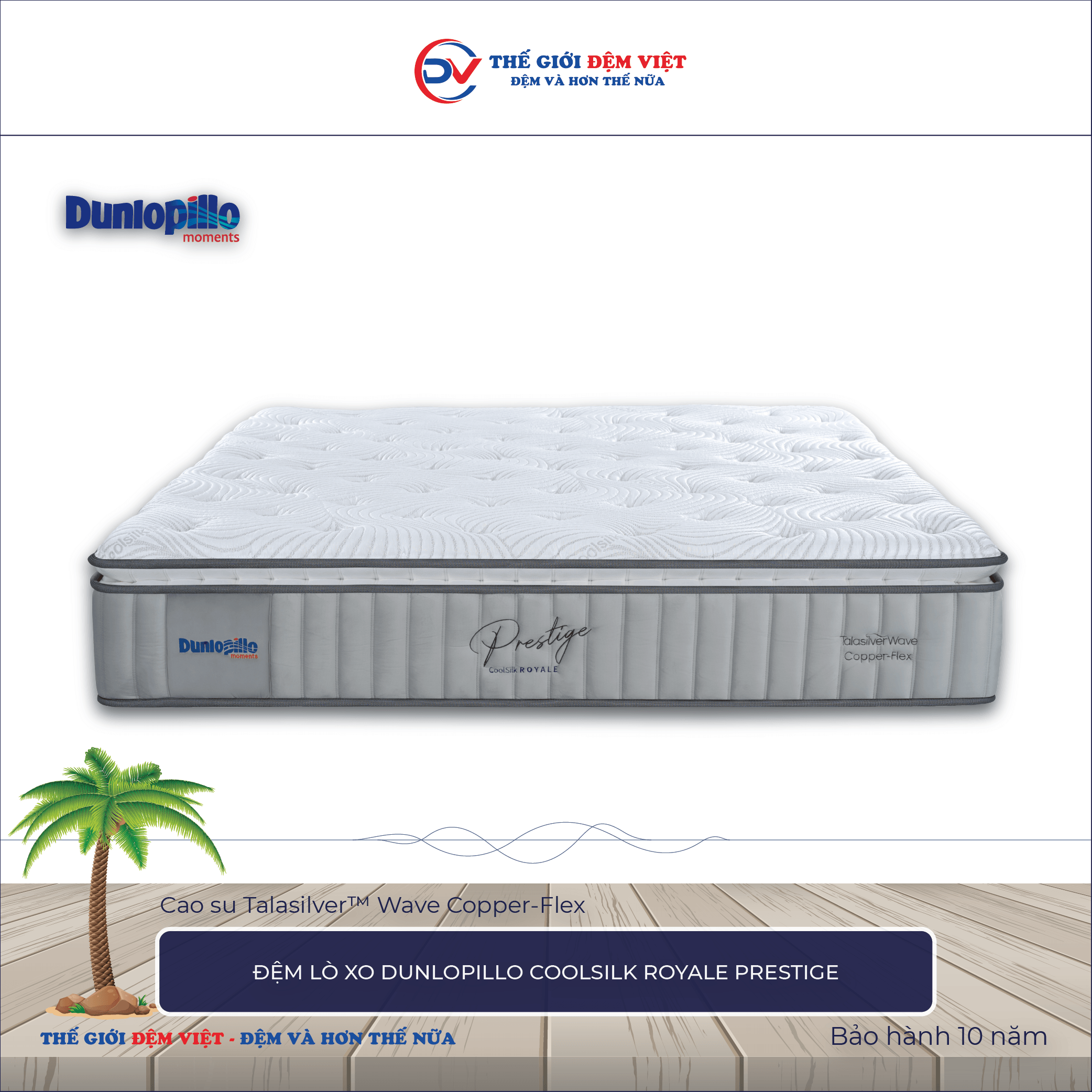 Đệm lò xo Dunlopillo CoolSilk ROYALE Prestige