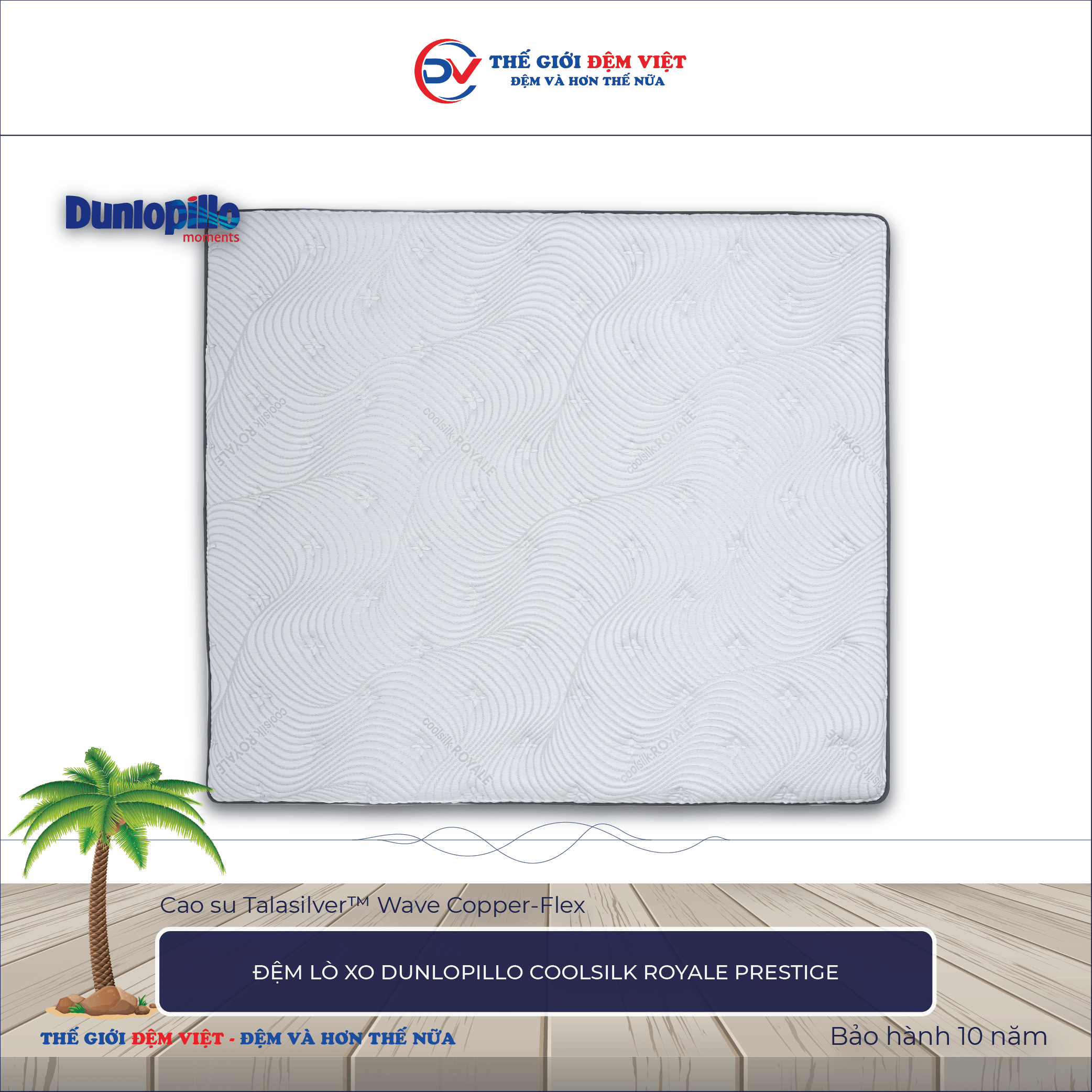 Đệm lò xo Dunlopillo CoolSilk ROYALE Prestige