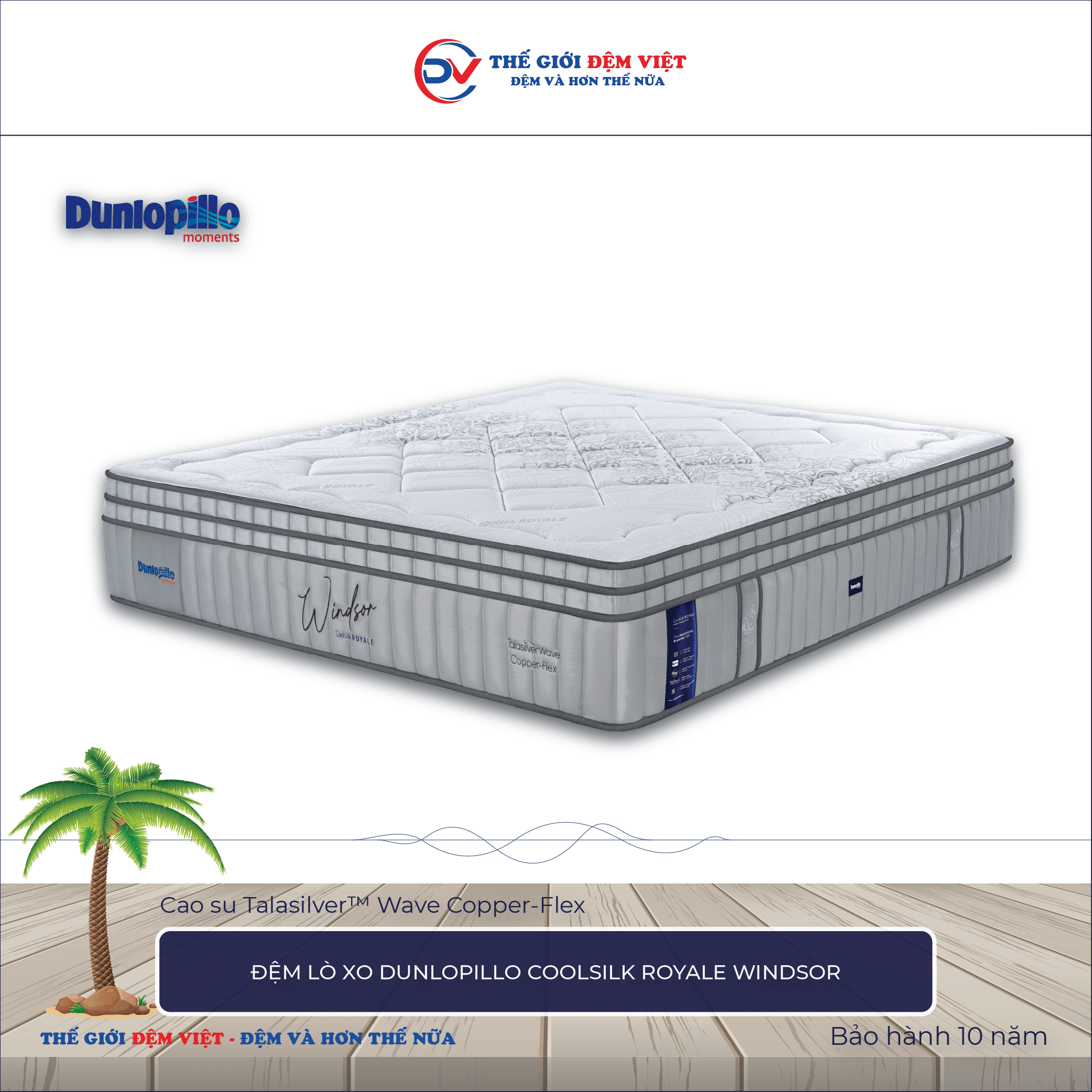 Đệm lò xo Dunlopillo CoolSilk ROYALE Windsor
