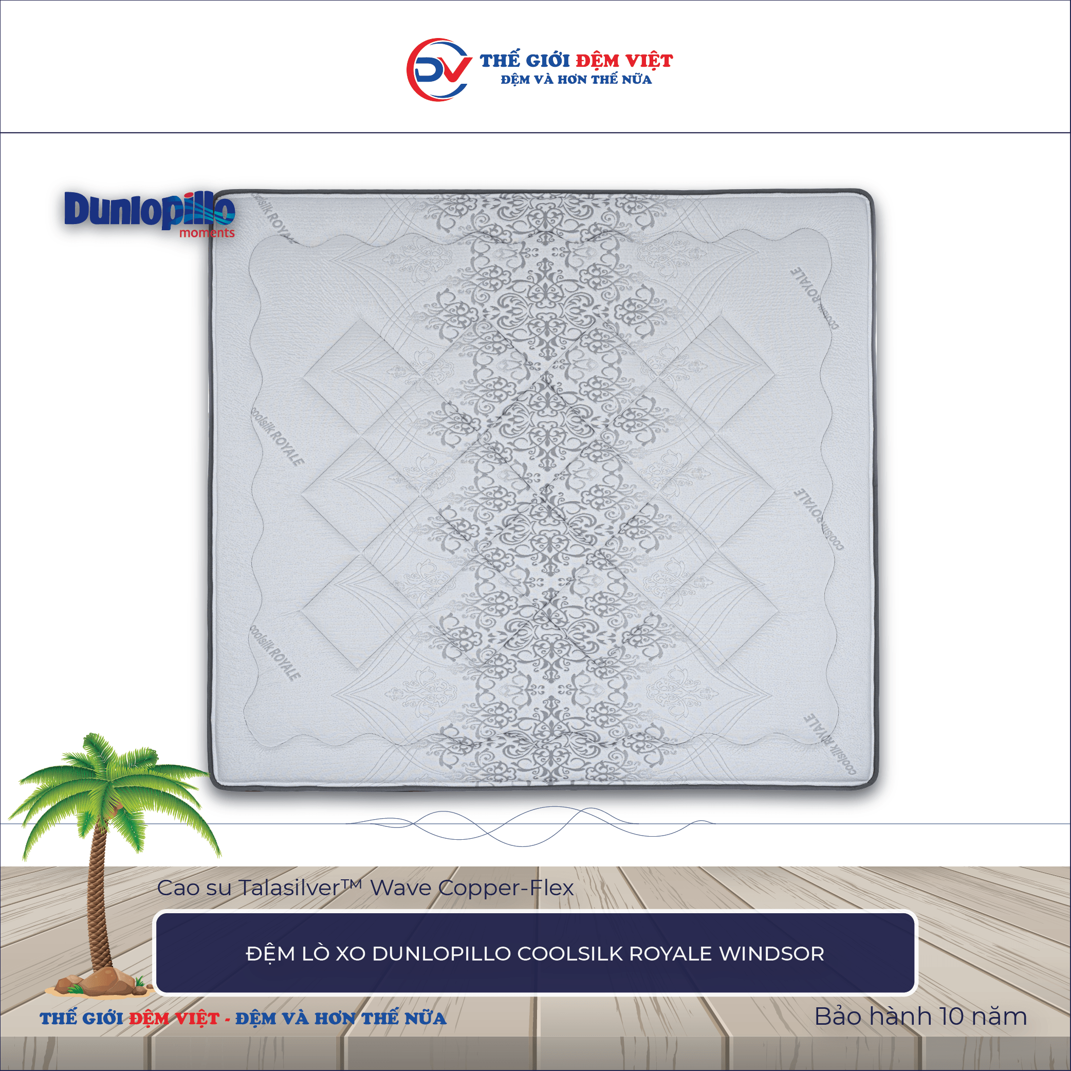 Đệm lò xo Dunlopillo CoolSilk ROYALE Windsor