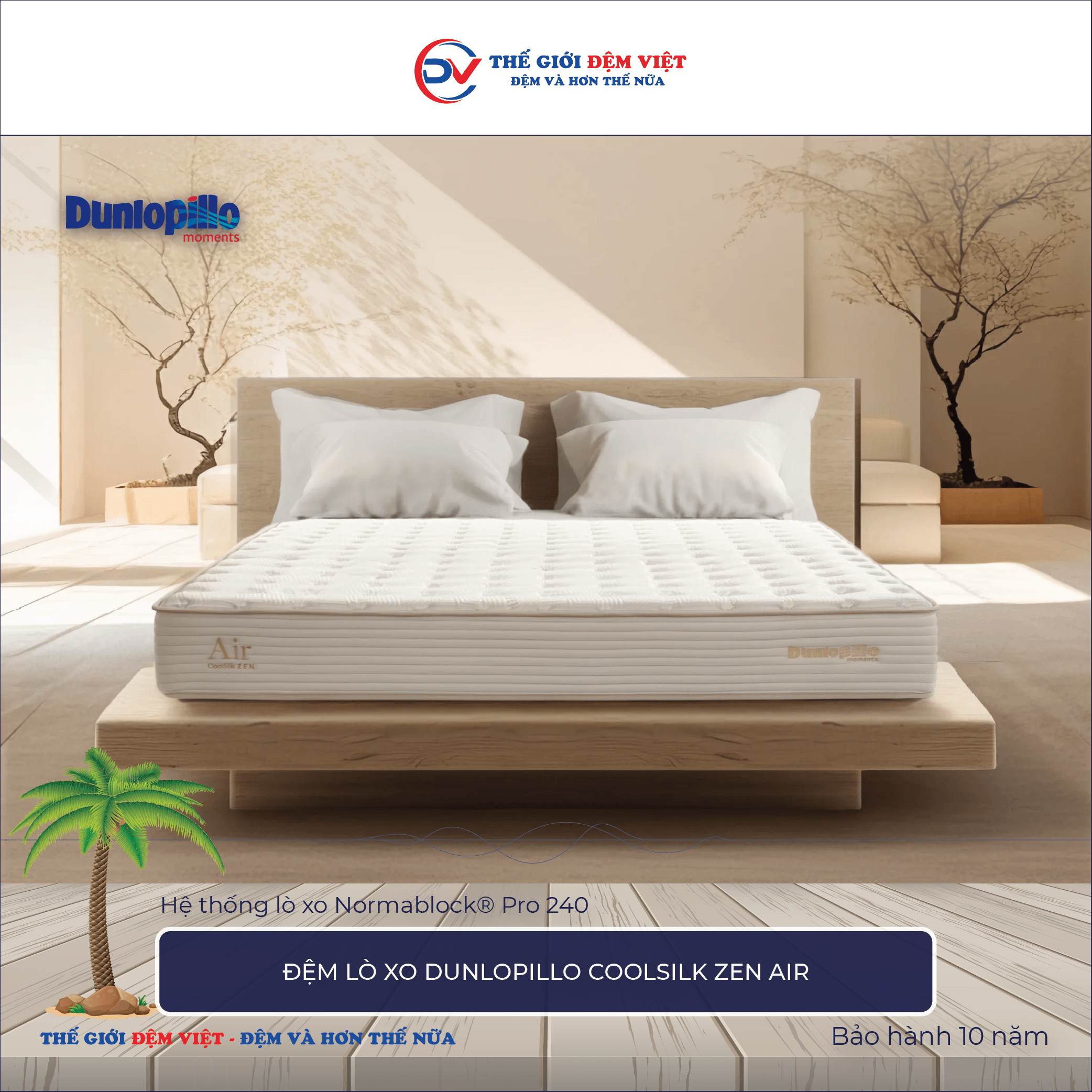 Đệm lò xo Dunlopillo CoolSilk ZEN Air-1