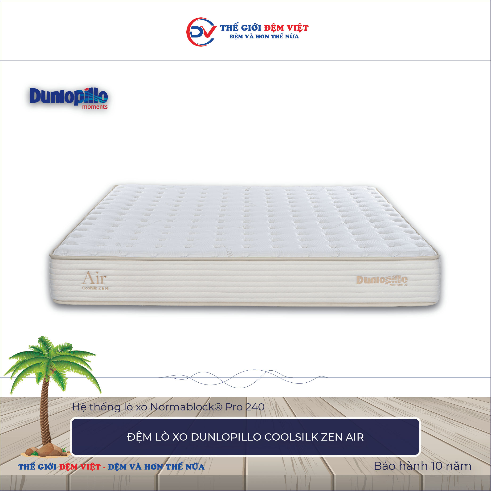Đệm lò xo Dunlopillo CoolSilk ZEN Air