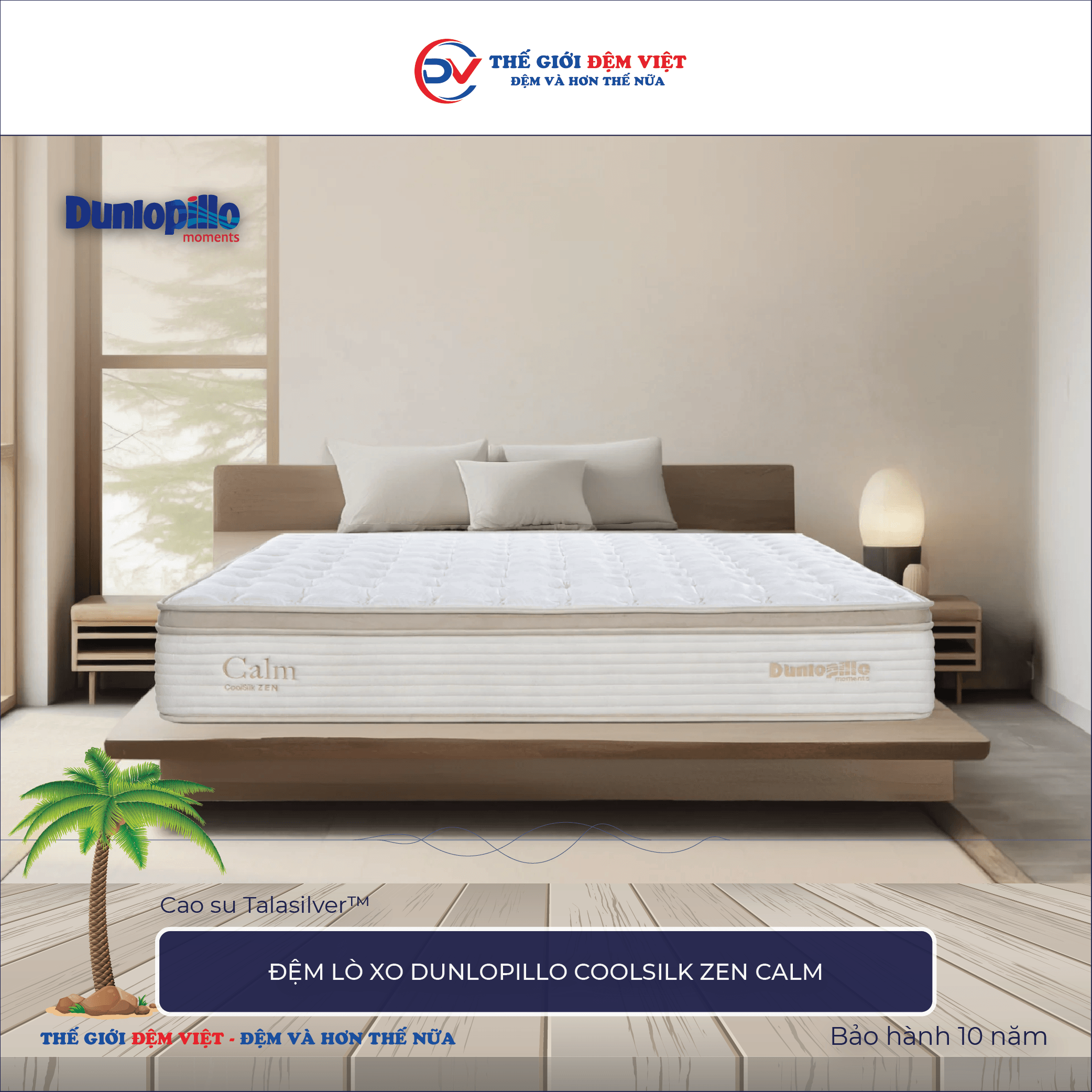 Đệm lò xo Dunlopillo CoolSilk ZEN Calm-1