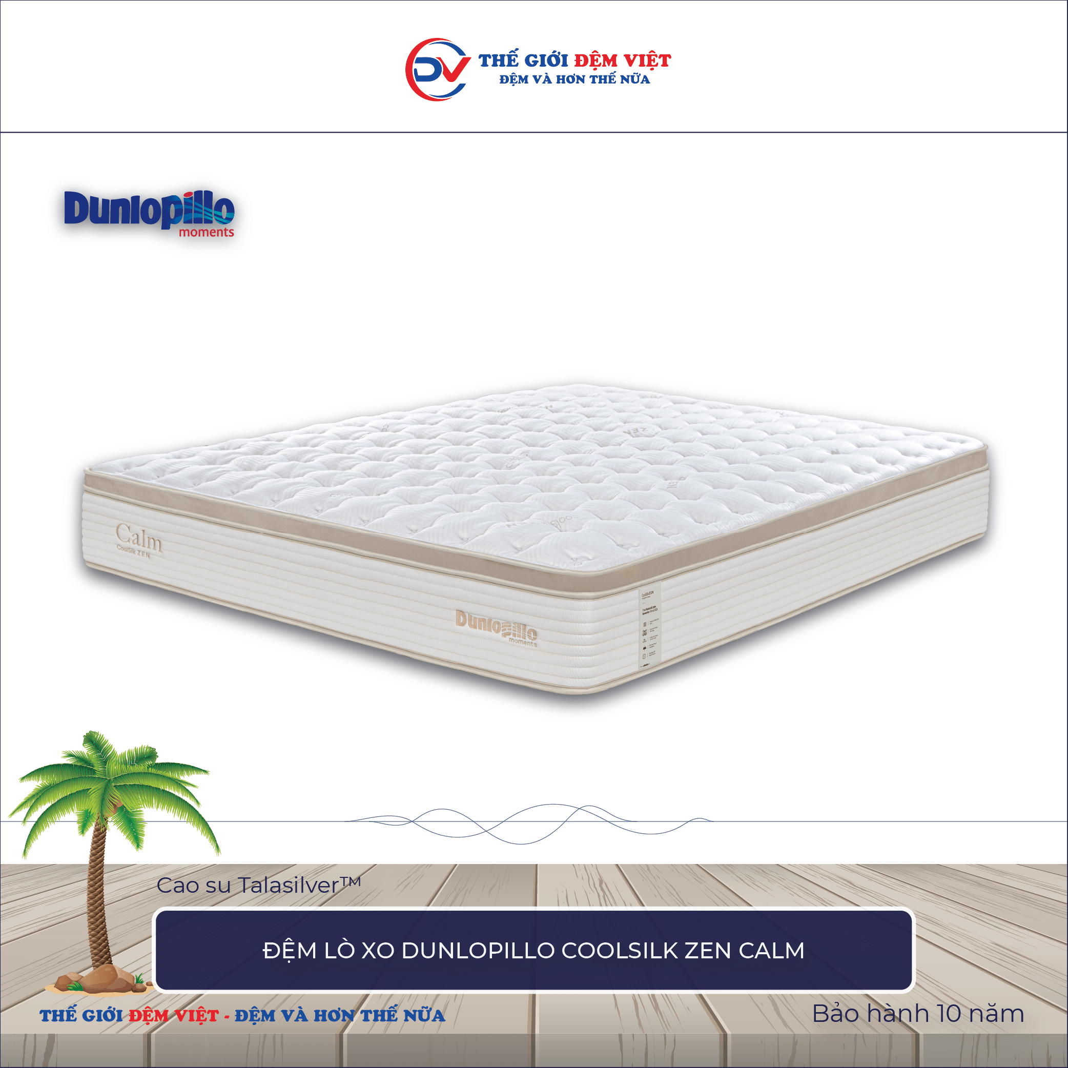 Đệm lò xo Dunlopillo CoolSilk ZEN Calm