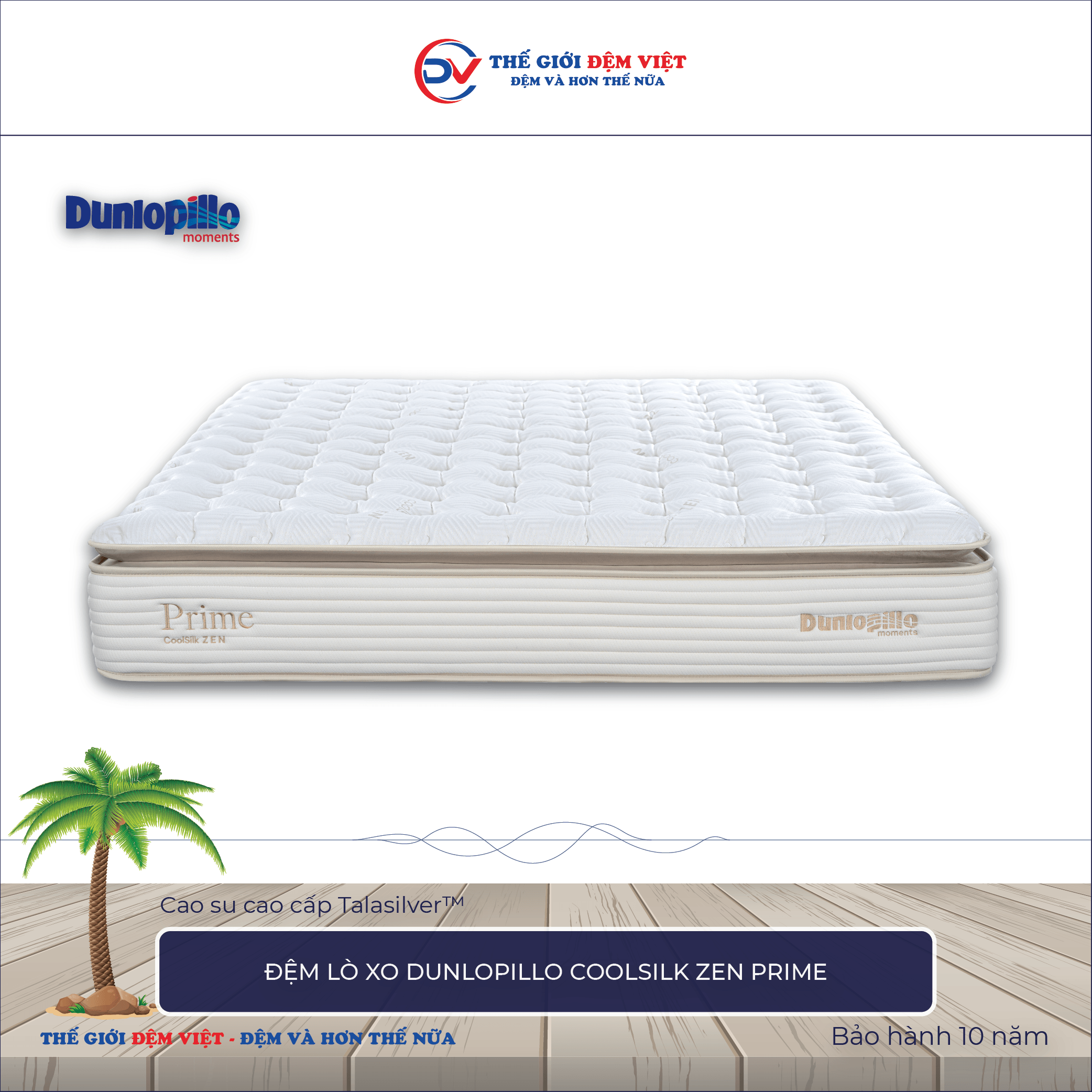Đệm lò xo Dunlopillo CoolSilk ZEN Prime