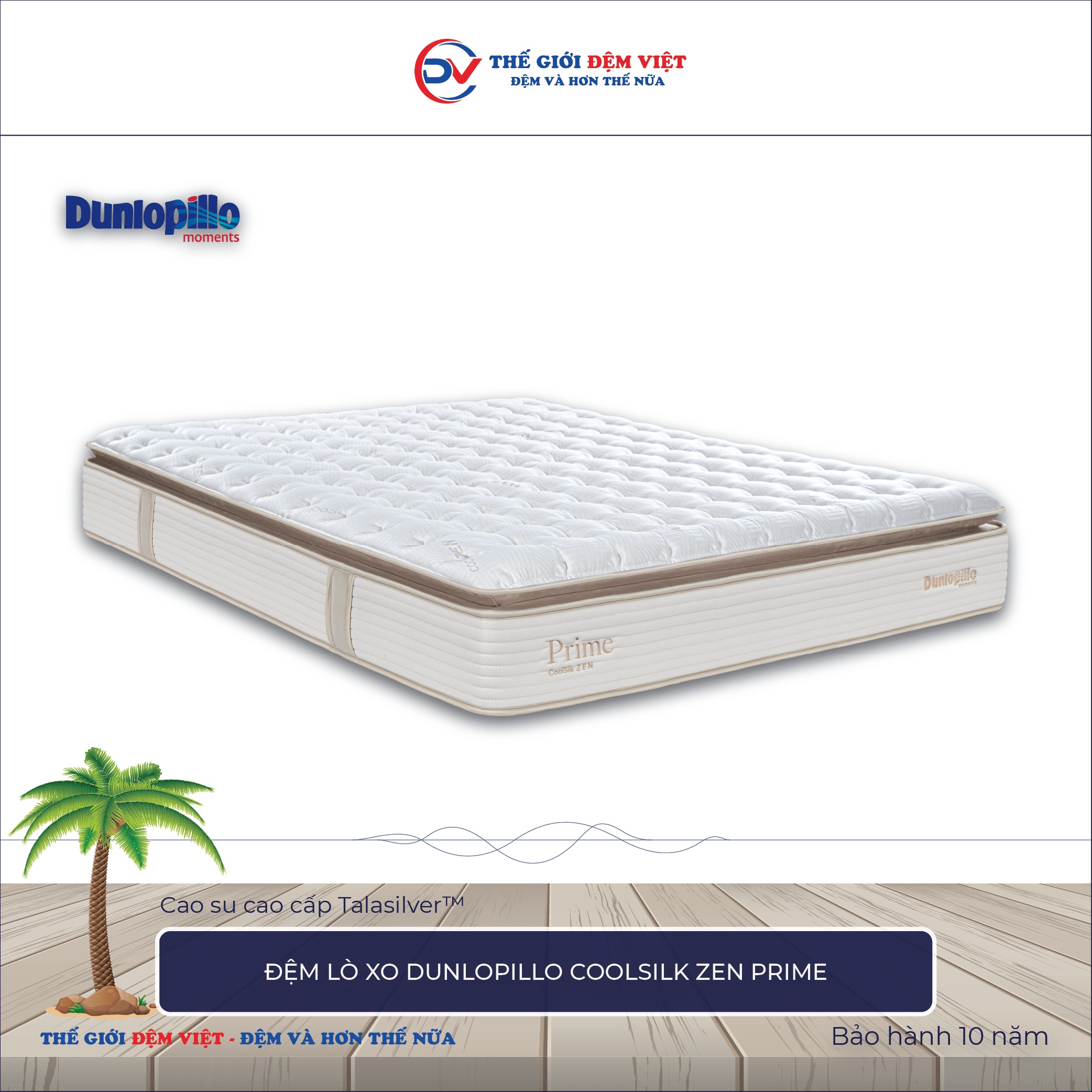 Đệm lò xo Dunlopillo CoolSilk ZEN Prime