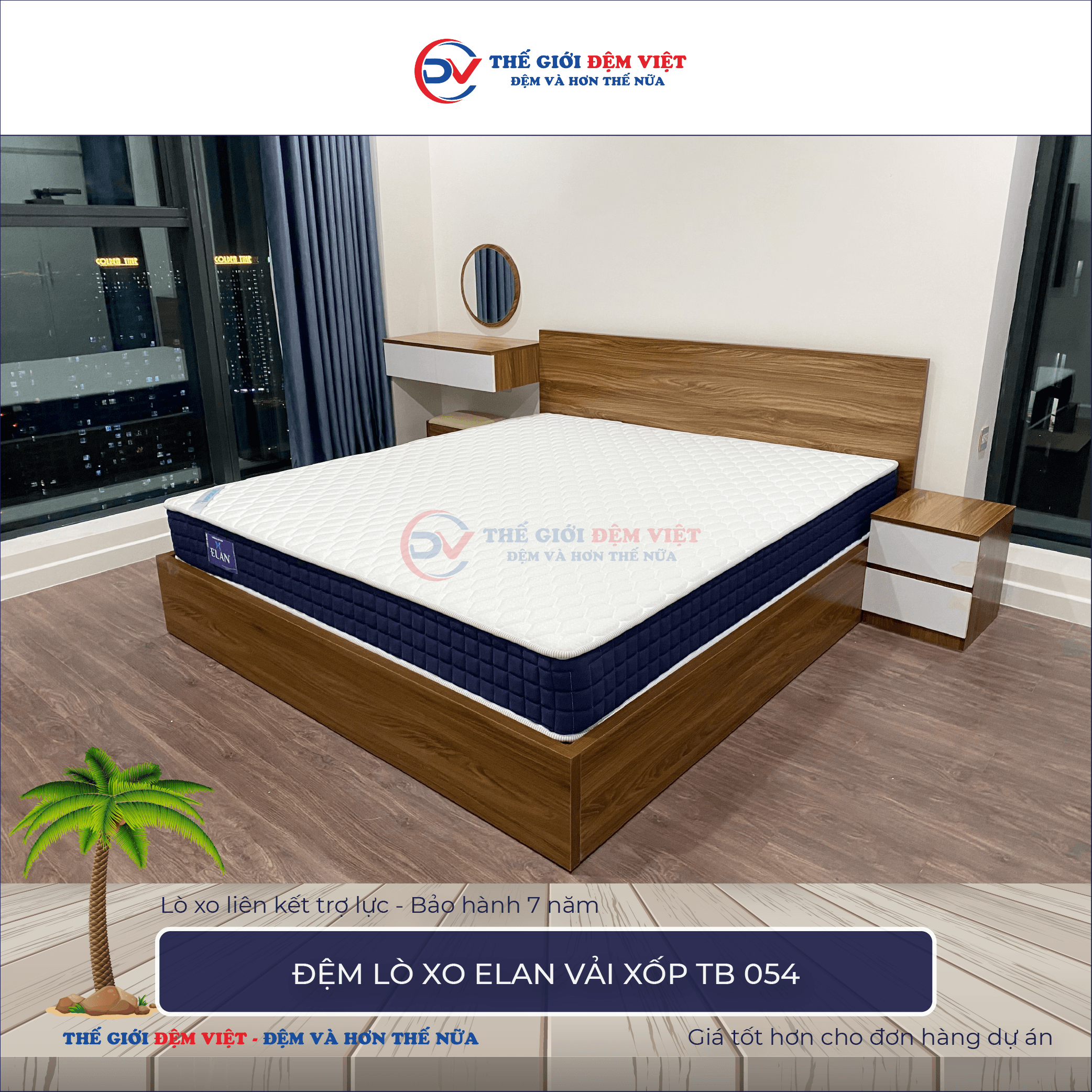Đệm lò xo Elan vải xốp TB 054