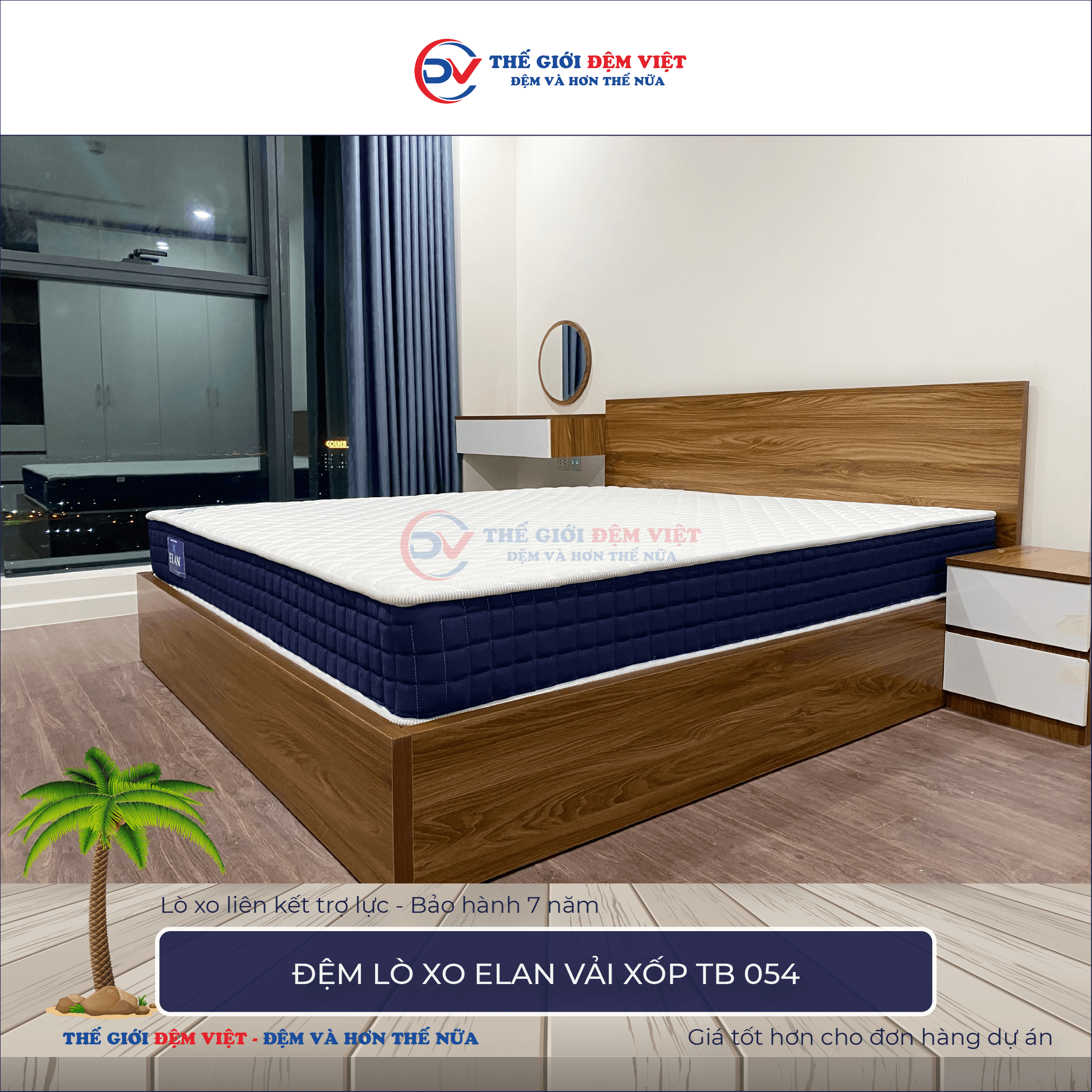 Đệm lò xo Elan vải xốp TB 054