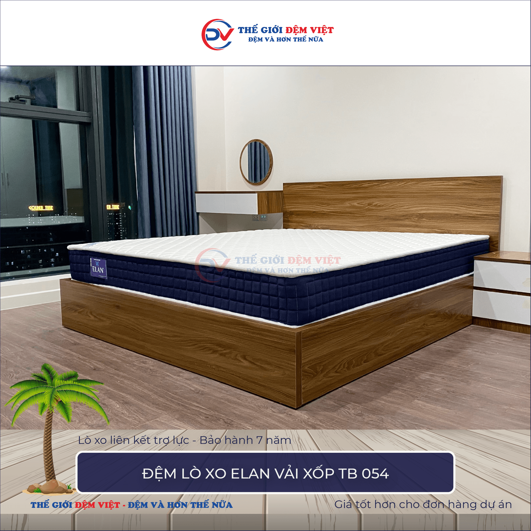 Đệm lò xo Elan vải xốp TB 054