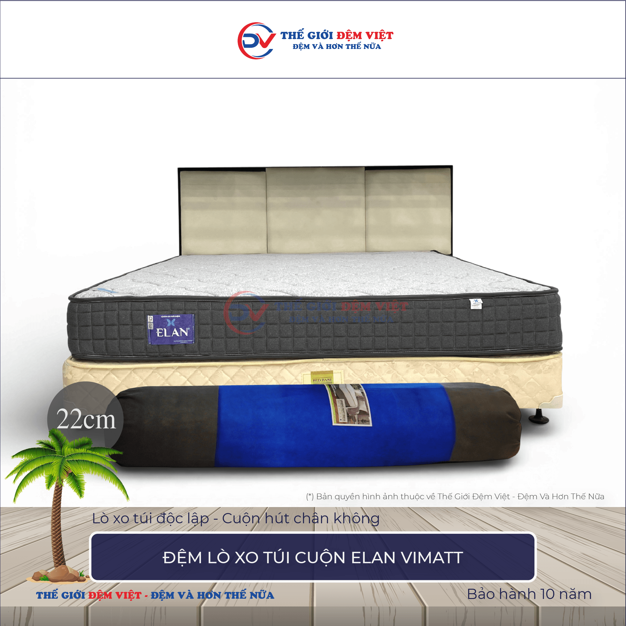 Đệm lò xo túi cuộn Elan Vimatt-1