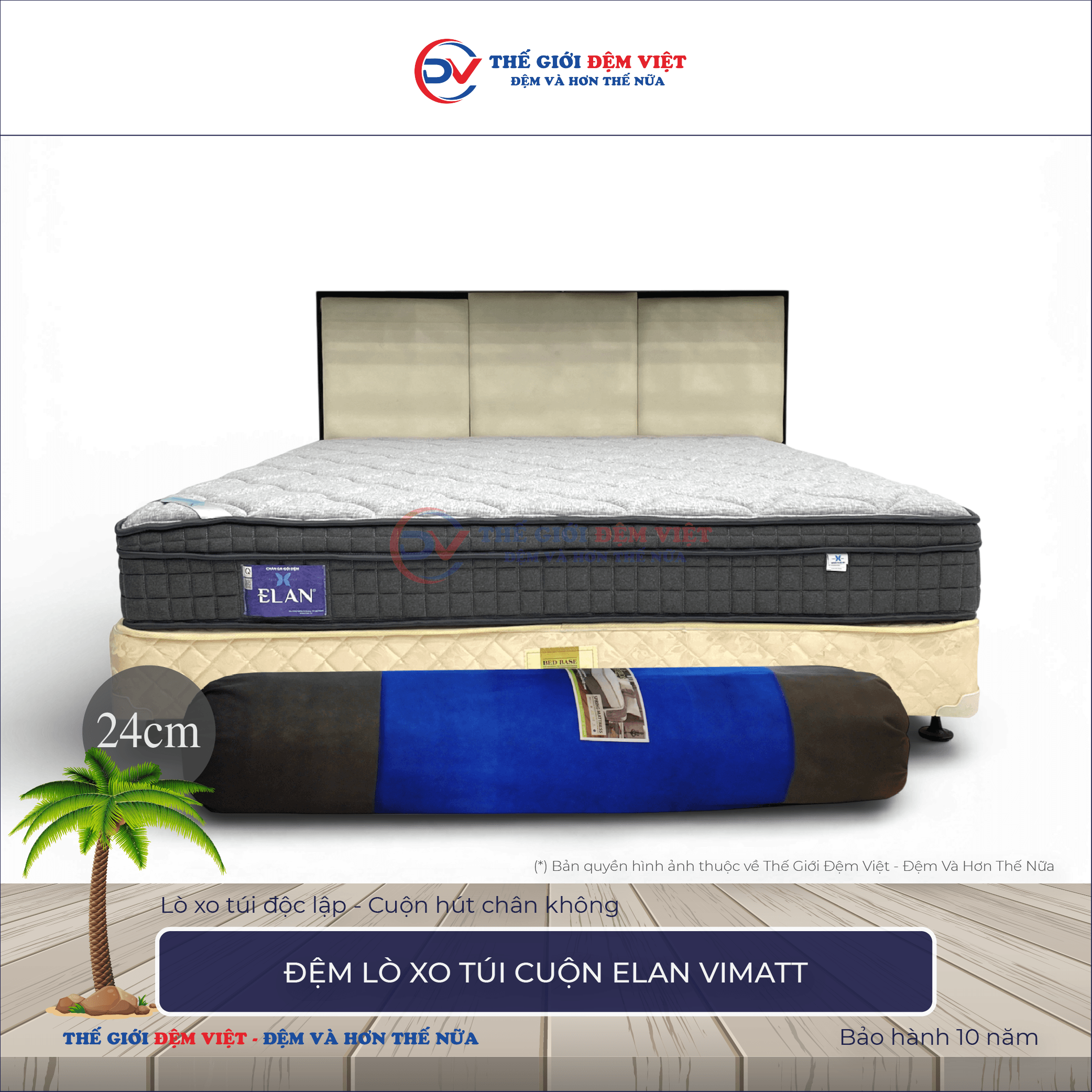 Đệm lò xo túi cuộn Elan Vimatt-3
