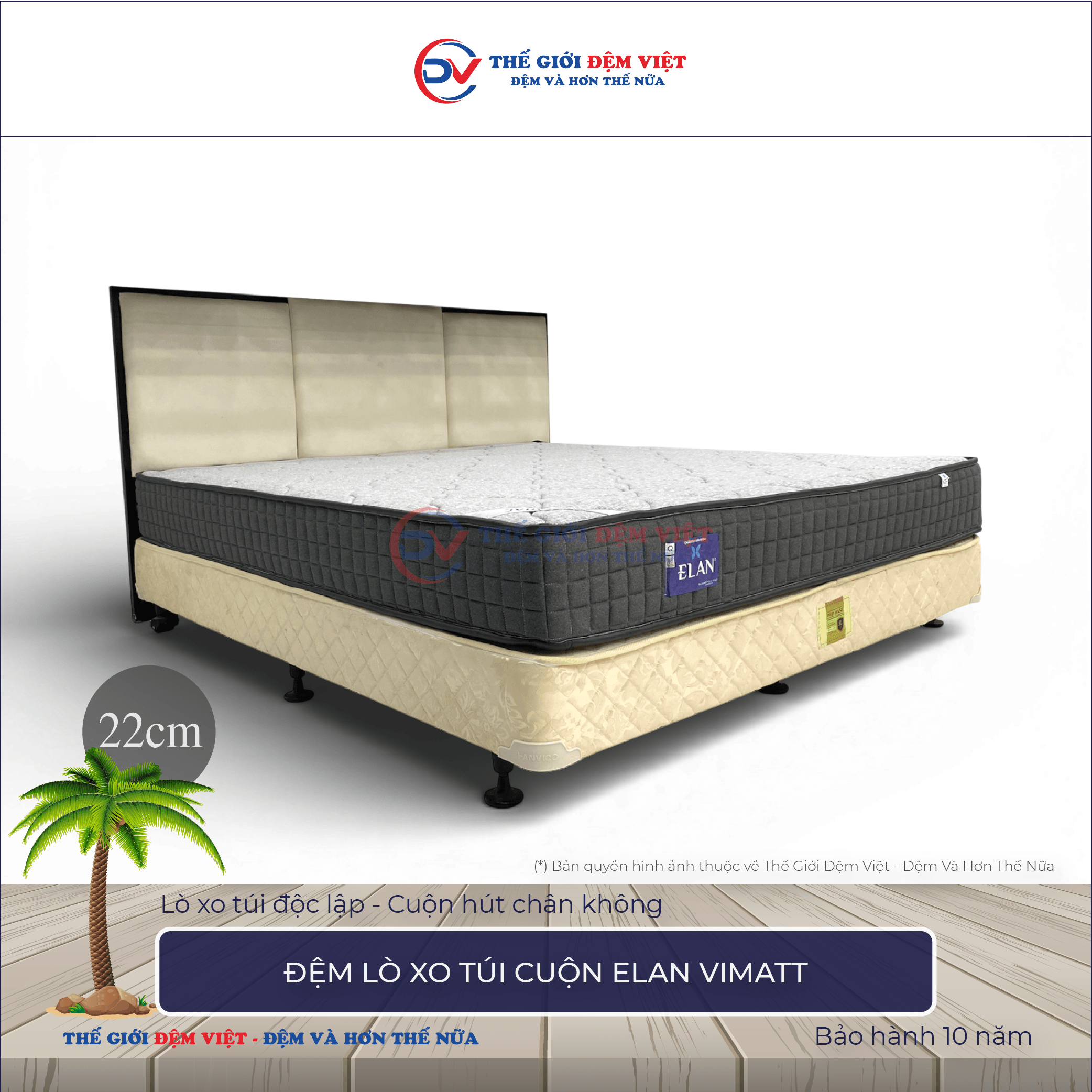 Đệm lò xo túi cuộn Elan Vimatt