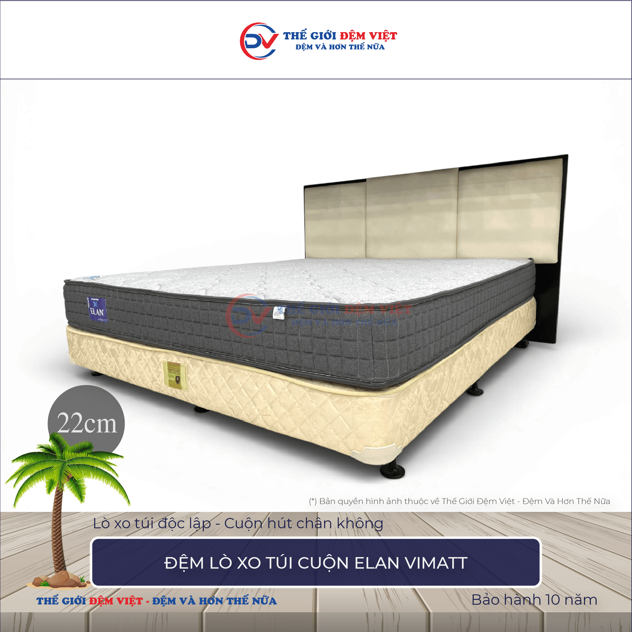 Đệm lò xo túi cuộn Elan Vimatt
