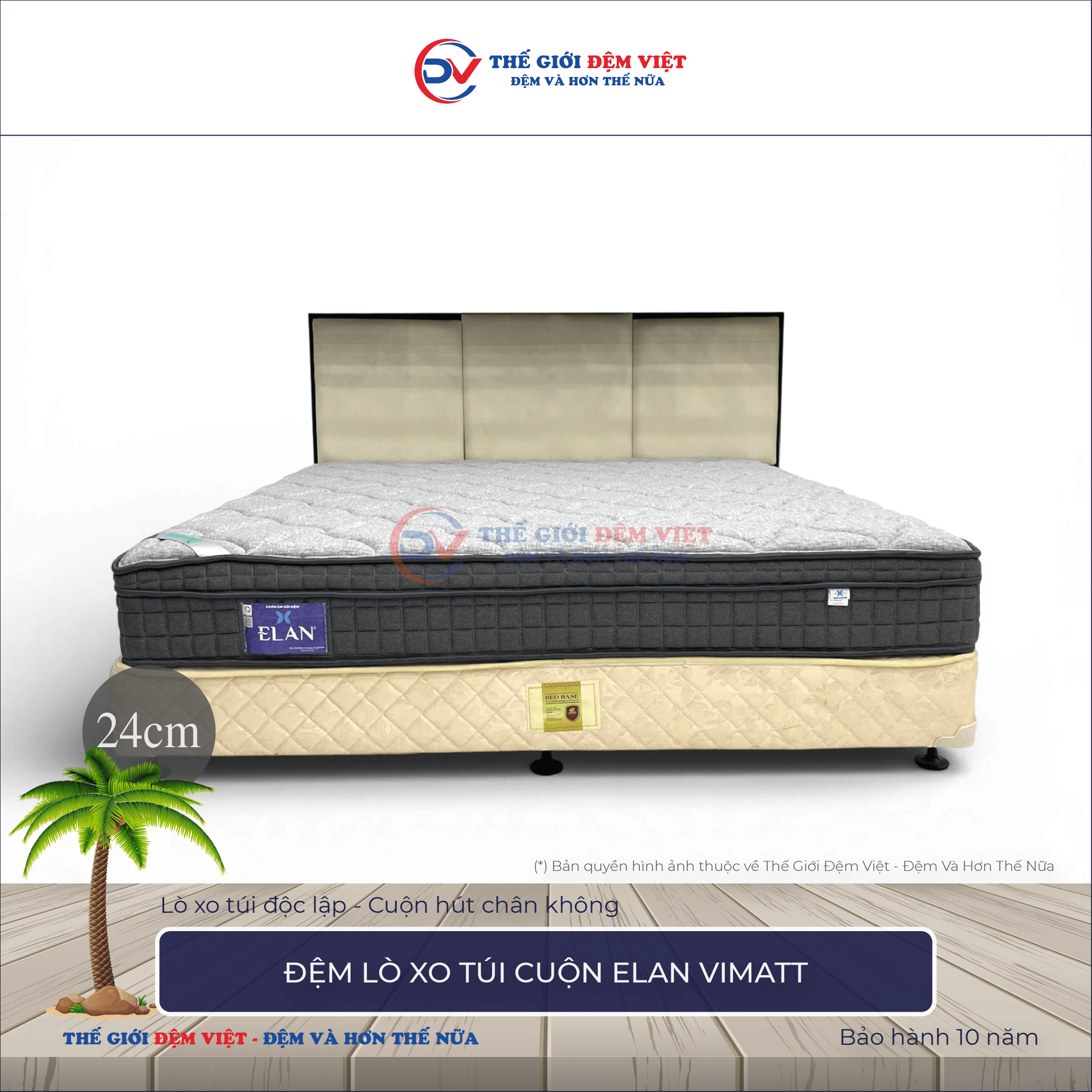 Đệm lò xo túi cuộn Elan Vimatt