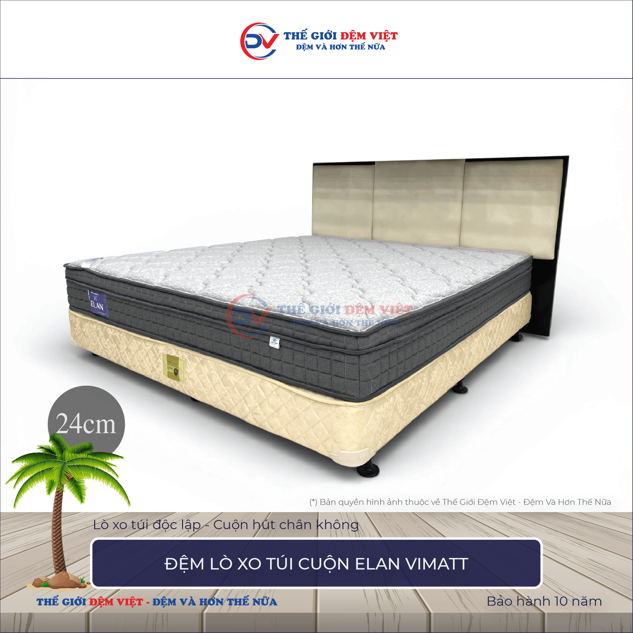 Đệm lò xo túi cuộn Elan Vimatt
