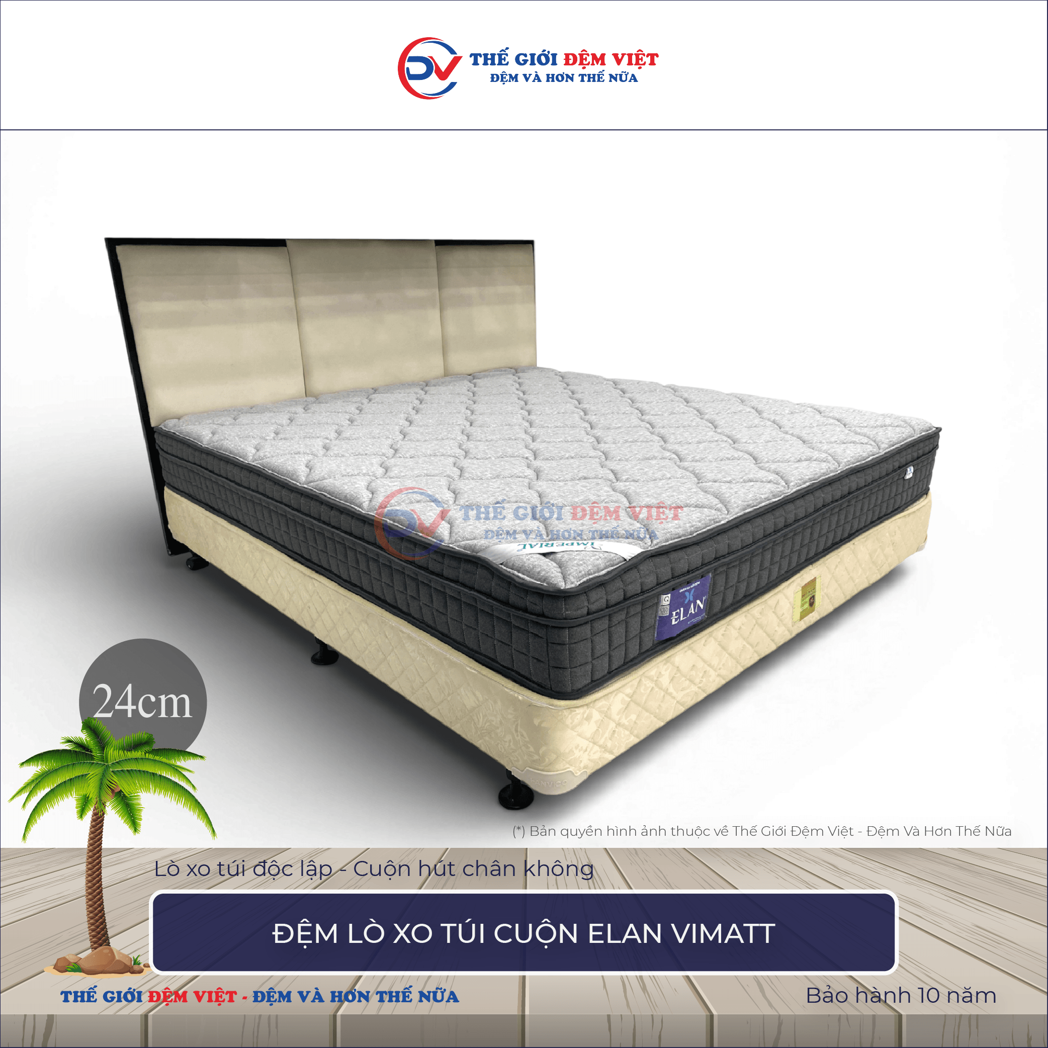 Đệm lò xo túi cuộn Elan Vimatt