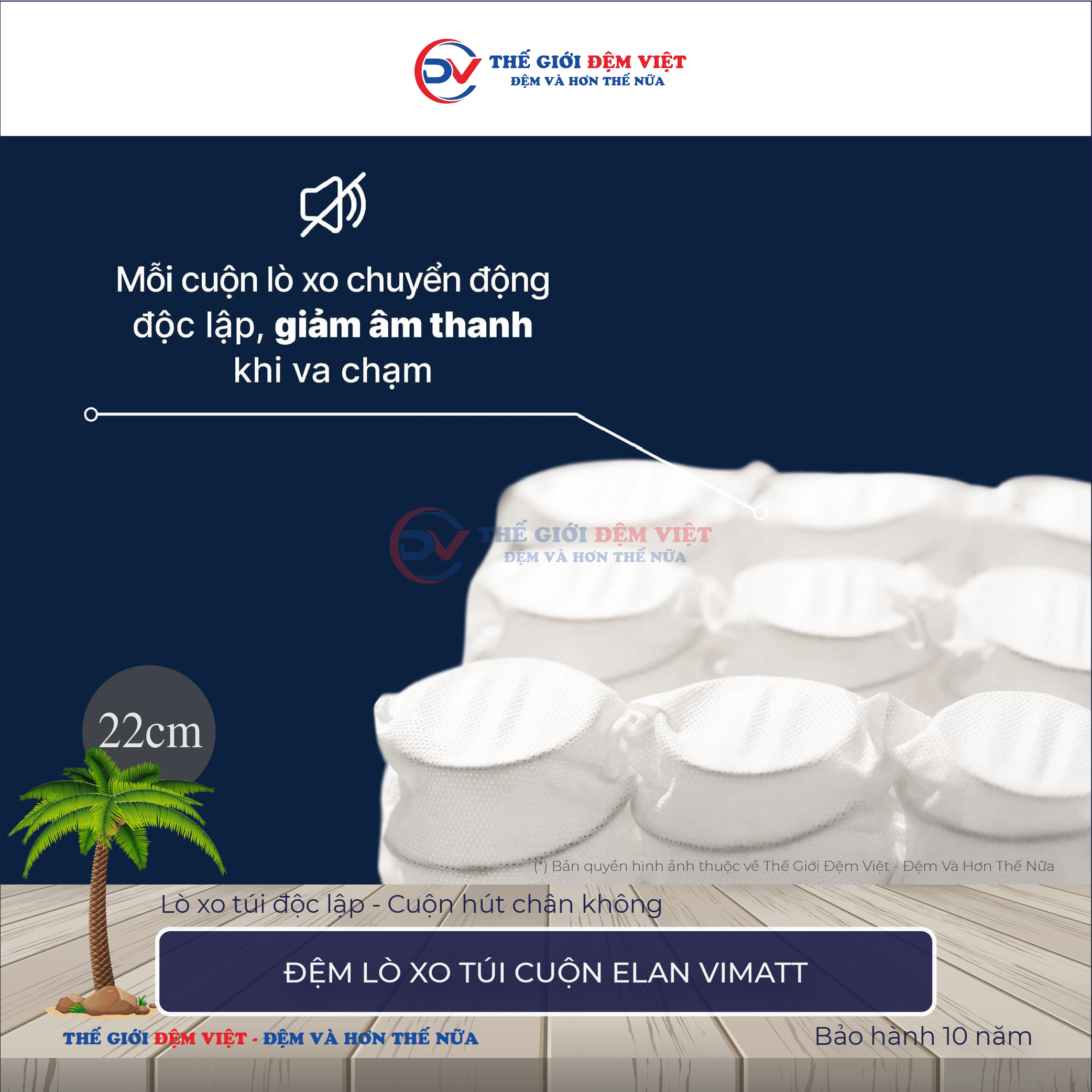 Đệm lò xo túi cuộn Elan Vimatt