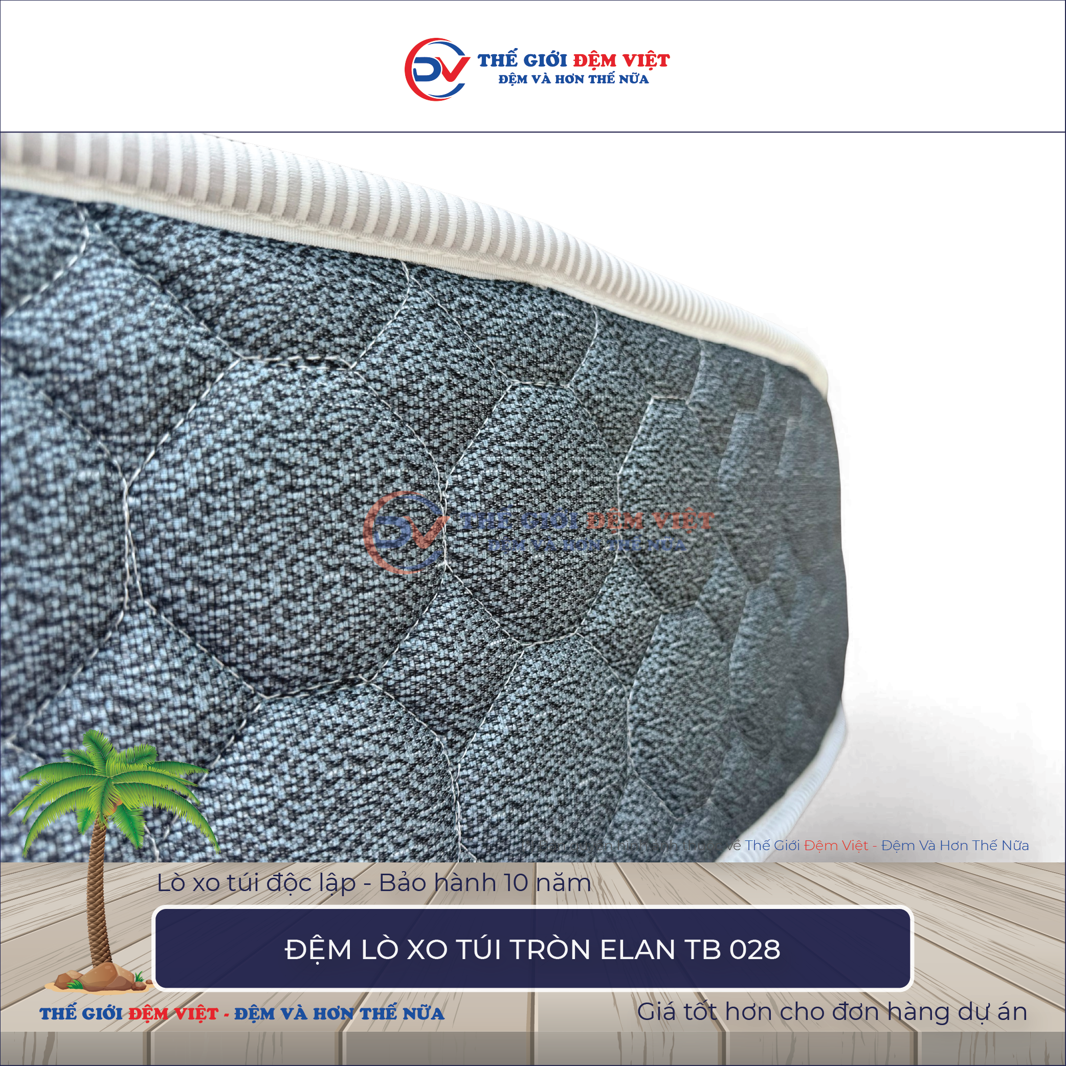 Đệm lò xo túi tròn Elan tB 028