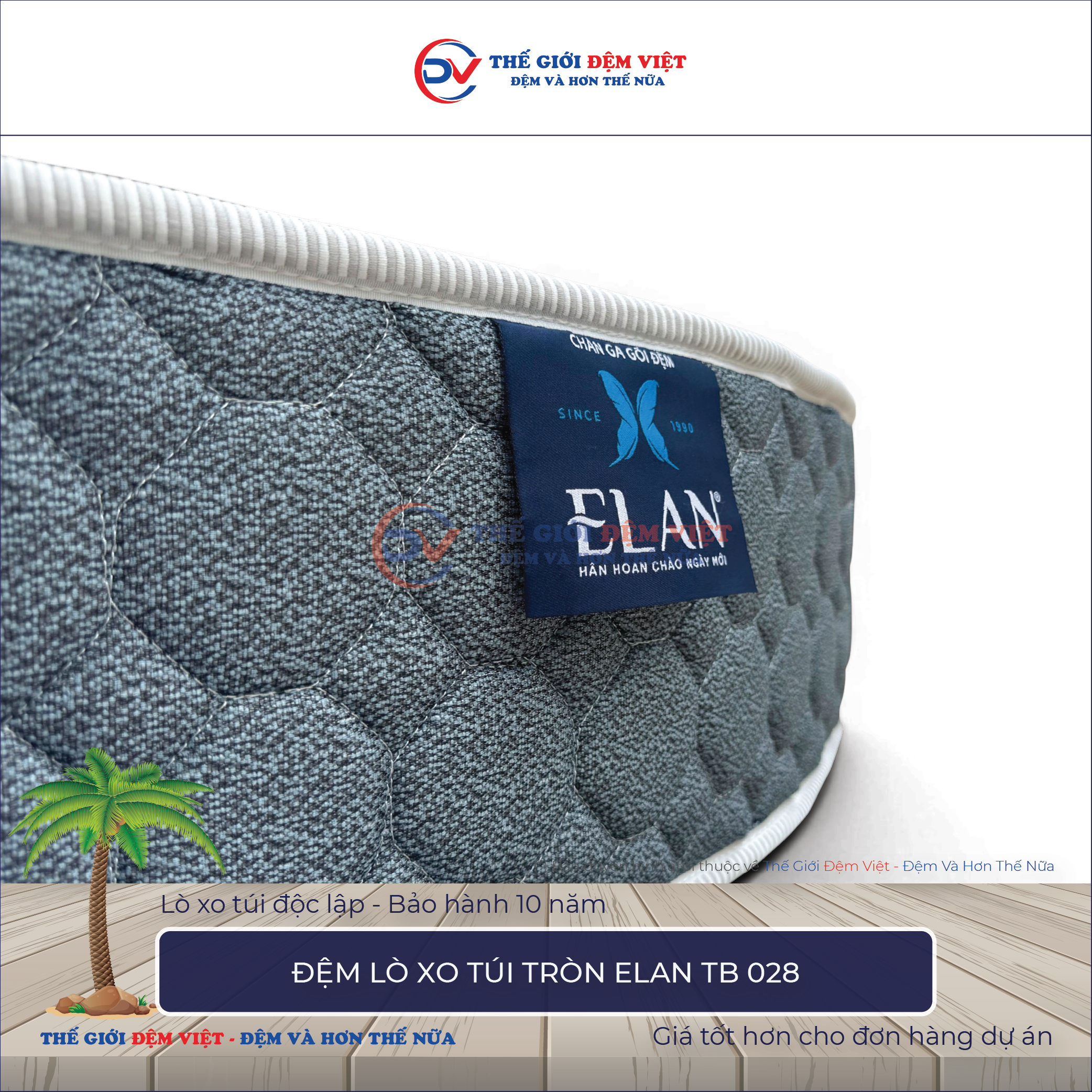 Đệm lò xo túi tròn Elan tB 028