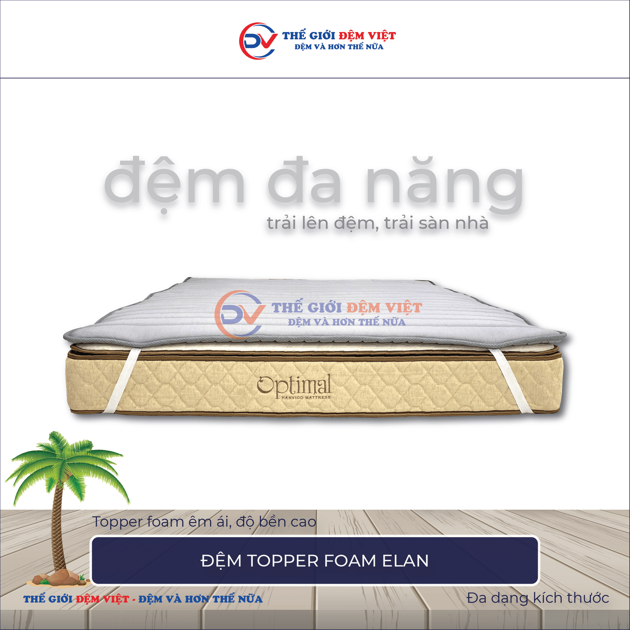 Đệm topper foam Elan-1