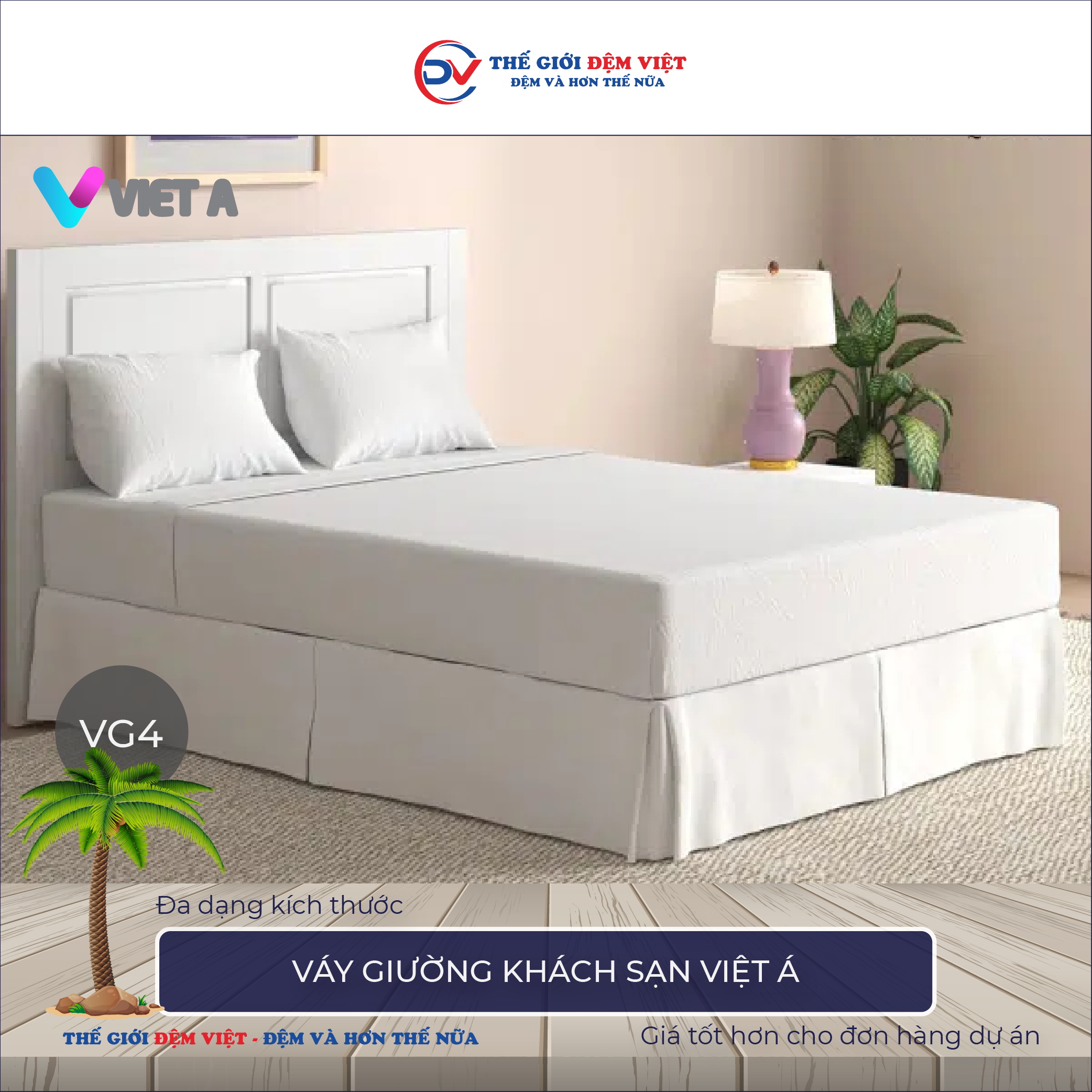 Váy giường khách sạn Việt Á VG 4-1