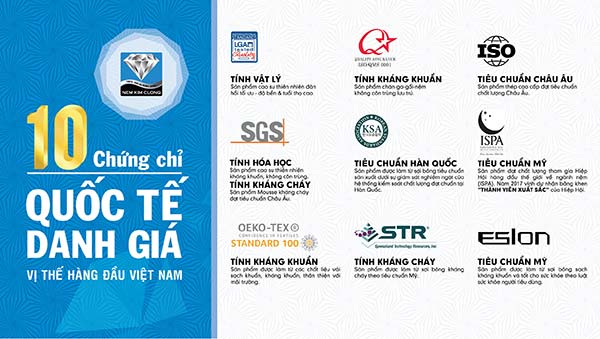 10 chứng chỉ Quốc tế của nệm Kim Cương