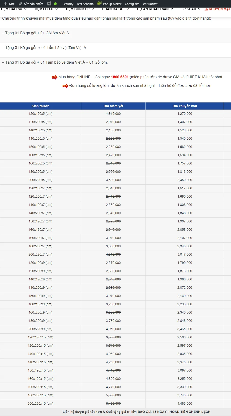 nệm gấp giá bao nhiêu