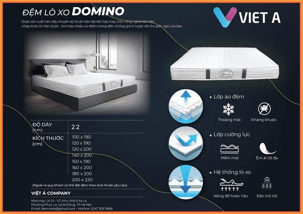 tranh tem đệm lò xo việt á domino