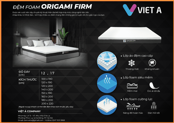 đệm foam việt á origami firm