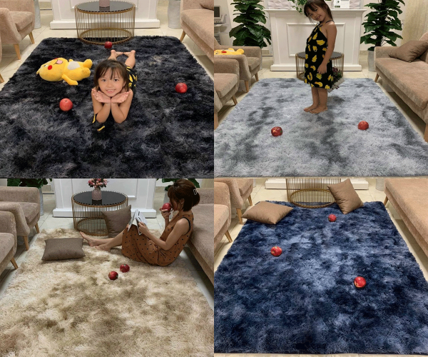 Thảm Trải Sàn, Trang Trí Lông Loang Đẹp L4