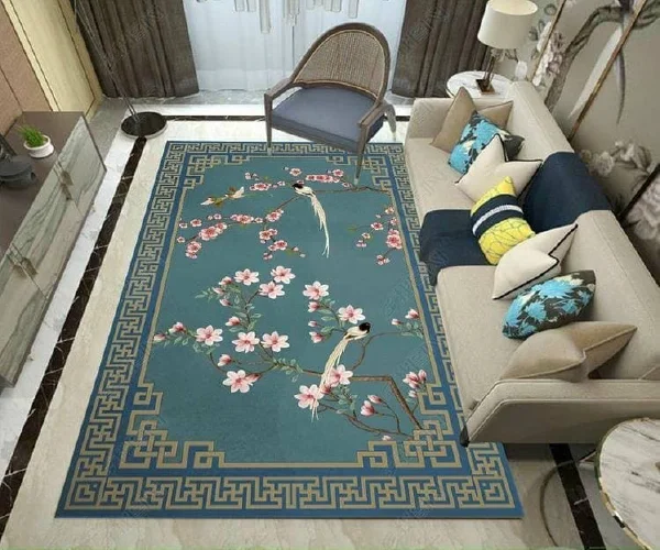 Thảm trải sàn màu xanh lam